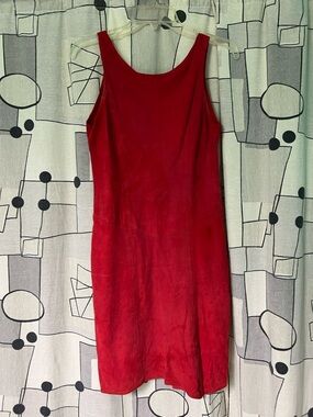 Red Suede Sleeveless Women’s Sheath Dress M